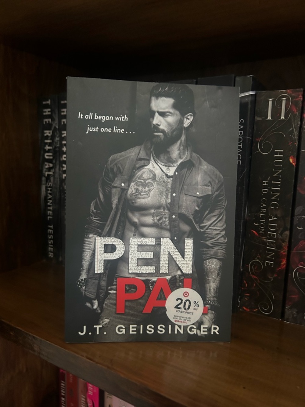 Pen Pal by J.T. Geissinger - Black & Red Cover Paperback